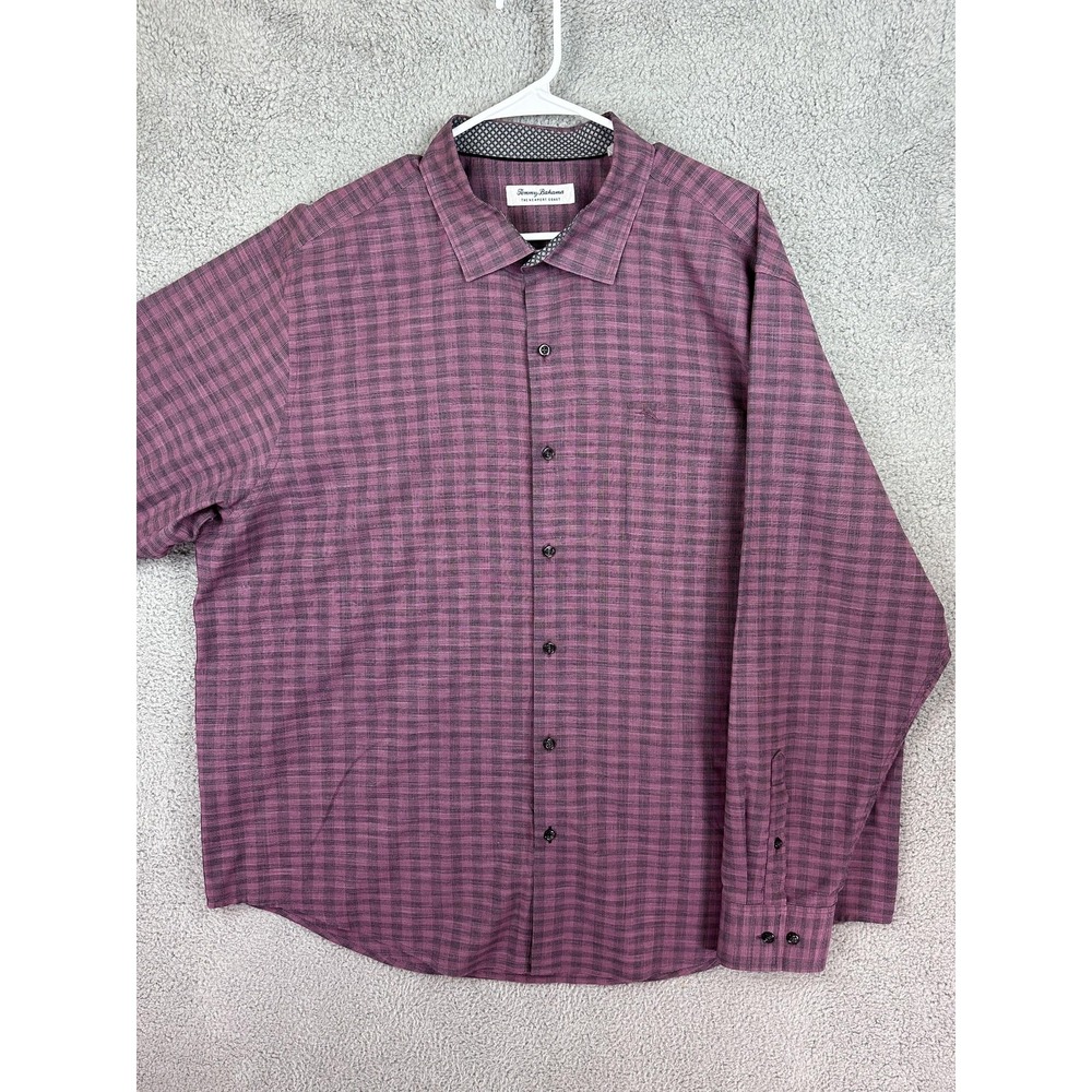 Tommy Bahama Shirt Mens 2XL Plaid Newport Coast Button Up Pima Cotton Casual Men